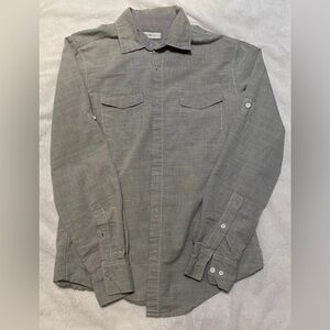 PD&C Men's Casual Gray Button-Down Shirt